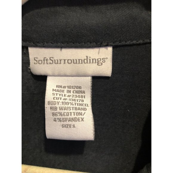 Soft Surroundings Snap Button Shirt Dress w/Ribbed Waist Sz L, LS - Picture 2 of 7